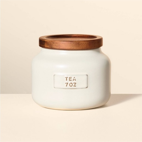7-Ounce Stoneware Tea Canister with Wood Lid - Hearth & Hand™ with Magnolia - Picture 1 of 3